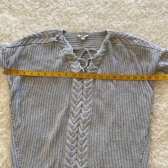 Onehart Long Sleeve Pullover Cable Knit Sweater 100% Cotton Oversized Gray XS - Picture 7 of 9